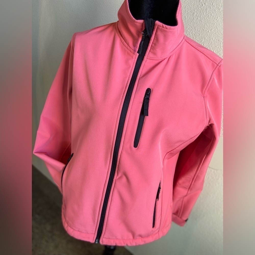 Pulse~Pinkish Coral Waterproof Windproof Jacket~Fleece Lined~Zipper Close~Size M